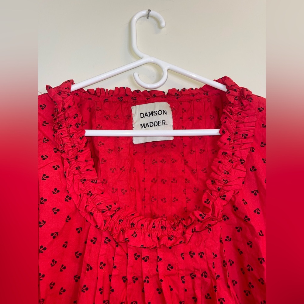 Damson Madder Jemima Mini Dress - Red Cherries size UK 16 US 12 - Picture 13 of 14